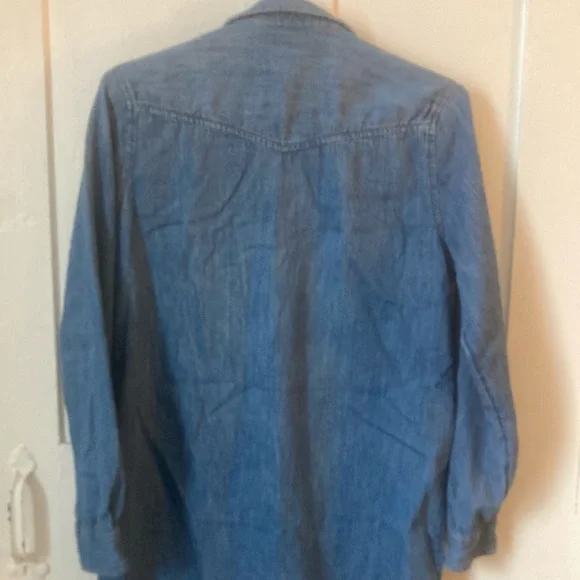 ❤️Old Navy Blue Denim Shirt Dress-medium - Picture 9 of 10